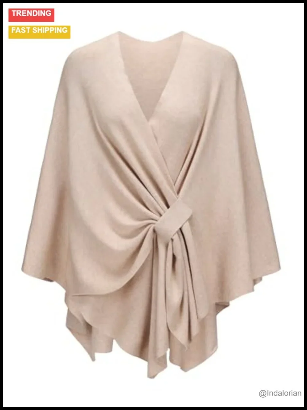 Women's Knit Shawl Wrap Poncho Sweater 100% Viscose Soft Warm Fall Winter